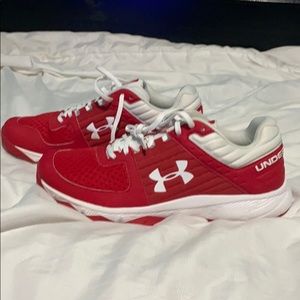 Red under Armour running shoes men’s 11